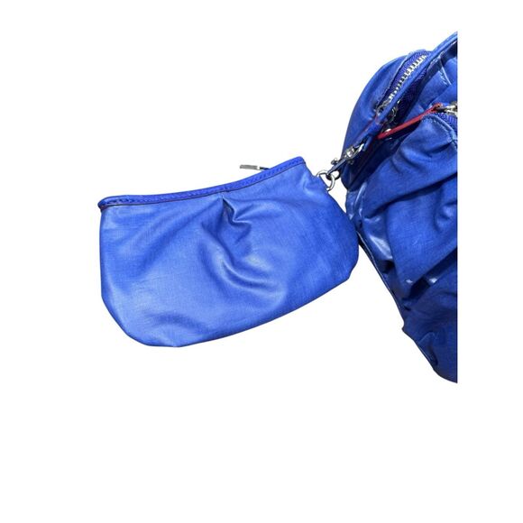 MZ Wallace Cobalt Blue Coated Leather Satchel Shoulder Bag - Picture 10 of 12